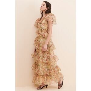 Selkie Mushroom Ruffle Maxi Dress Womens XXL